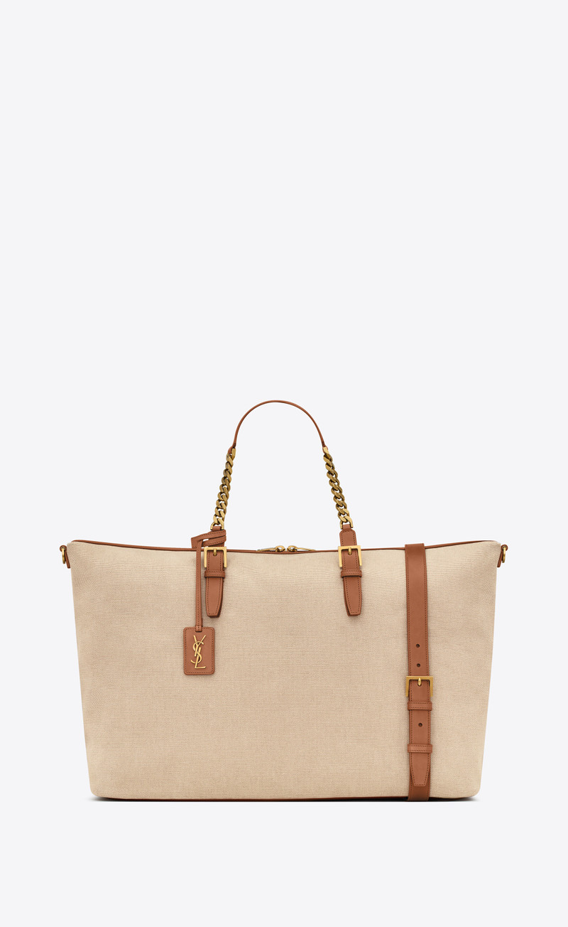 laurent in canvas and vegetable-tanned leather 1