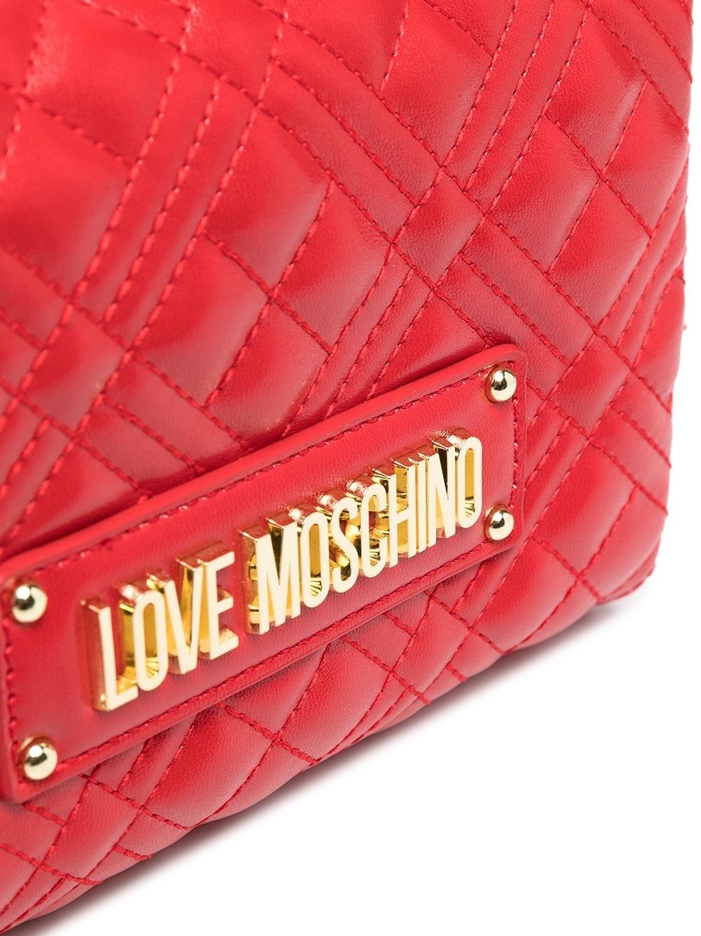 quilted logo plaque clutch - 4