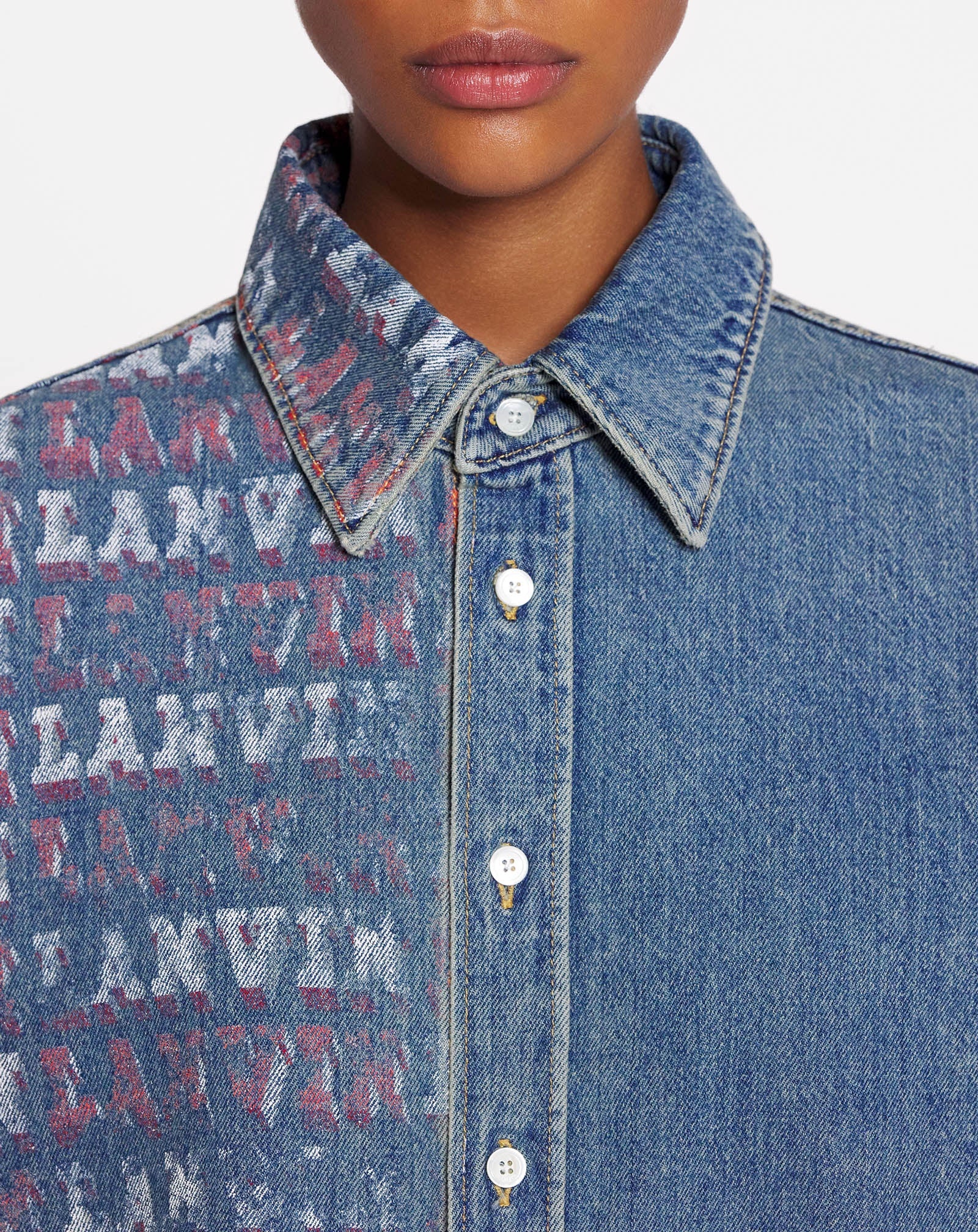 LANVIN X FUTURE UNISEX ASYMMETRICAL PRINTED SHIRT - 5