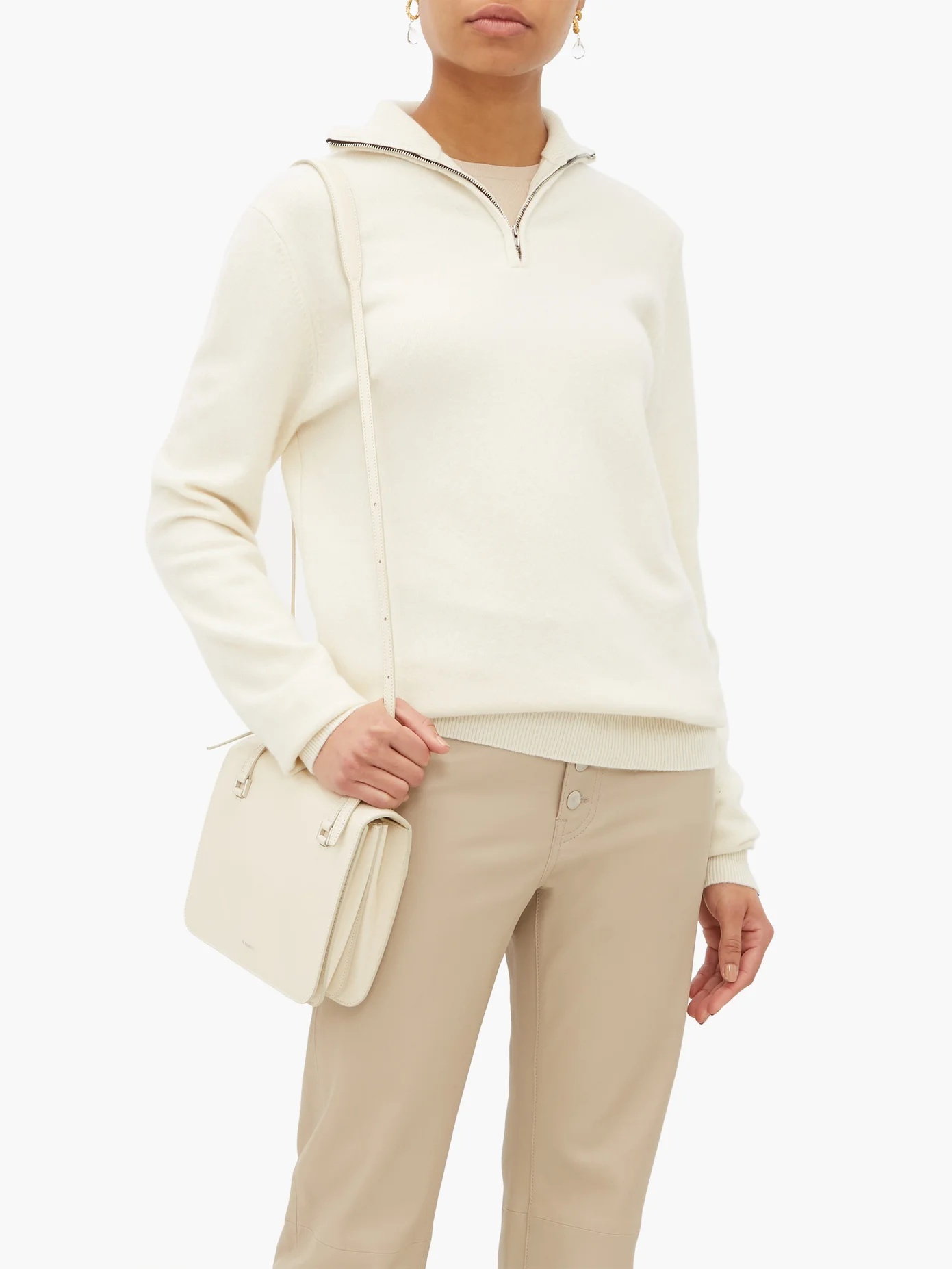 No.102 Here half-zip stretch-cashmere sweater - 6