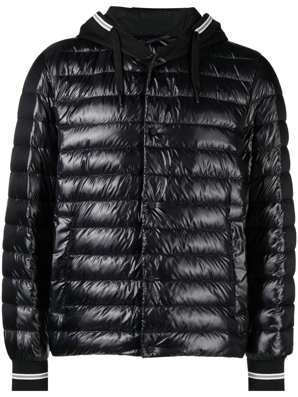 drawstring hooded down jacket - 1