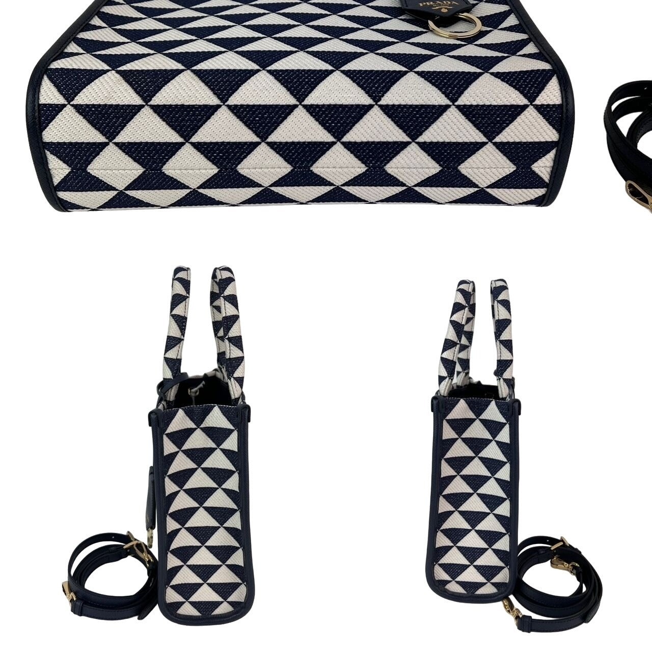 Prada Small Symbole Embroidered Fabric Handbag - 4