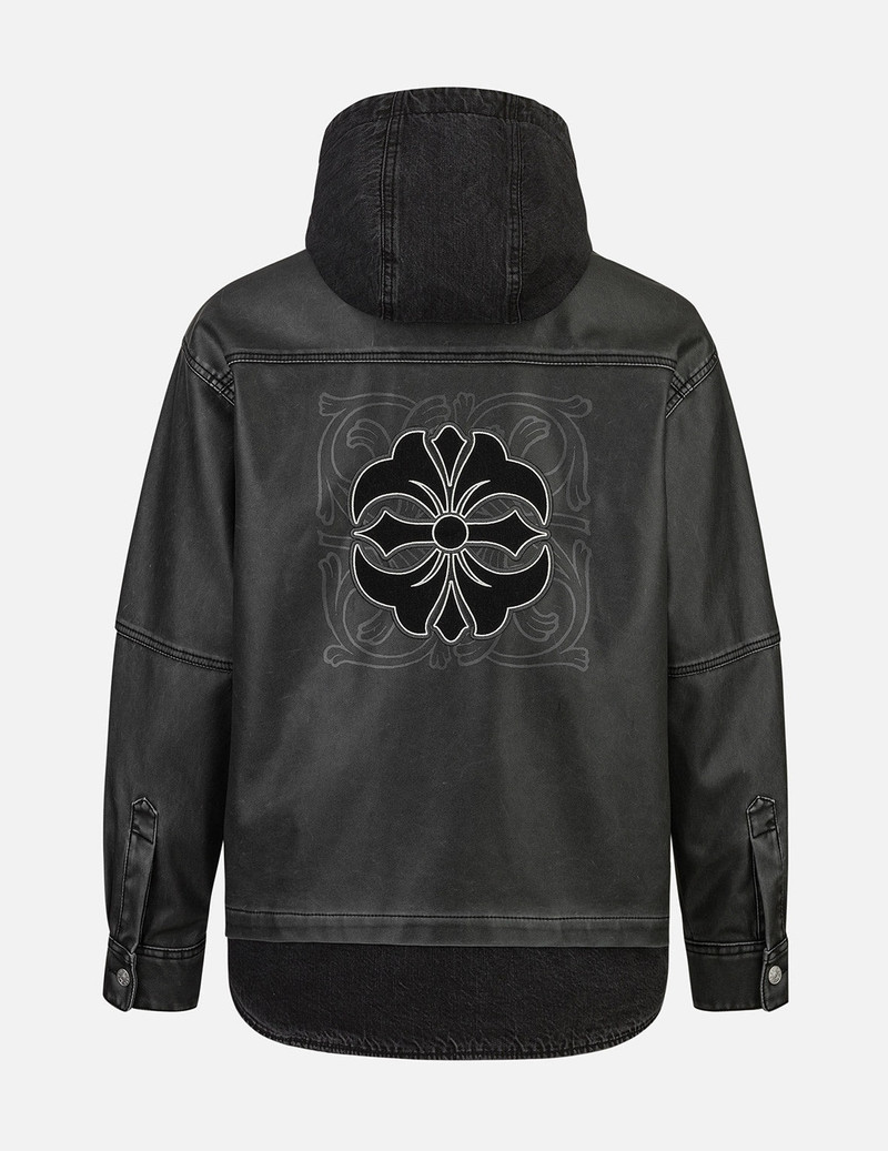 EVISU Seagull Print and Embossed Logo Regular Fit Vegan Leather Jacket outlook