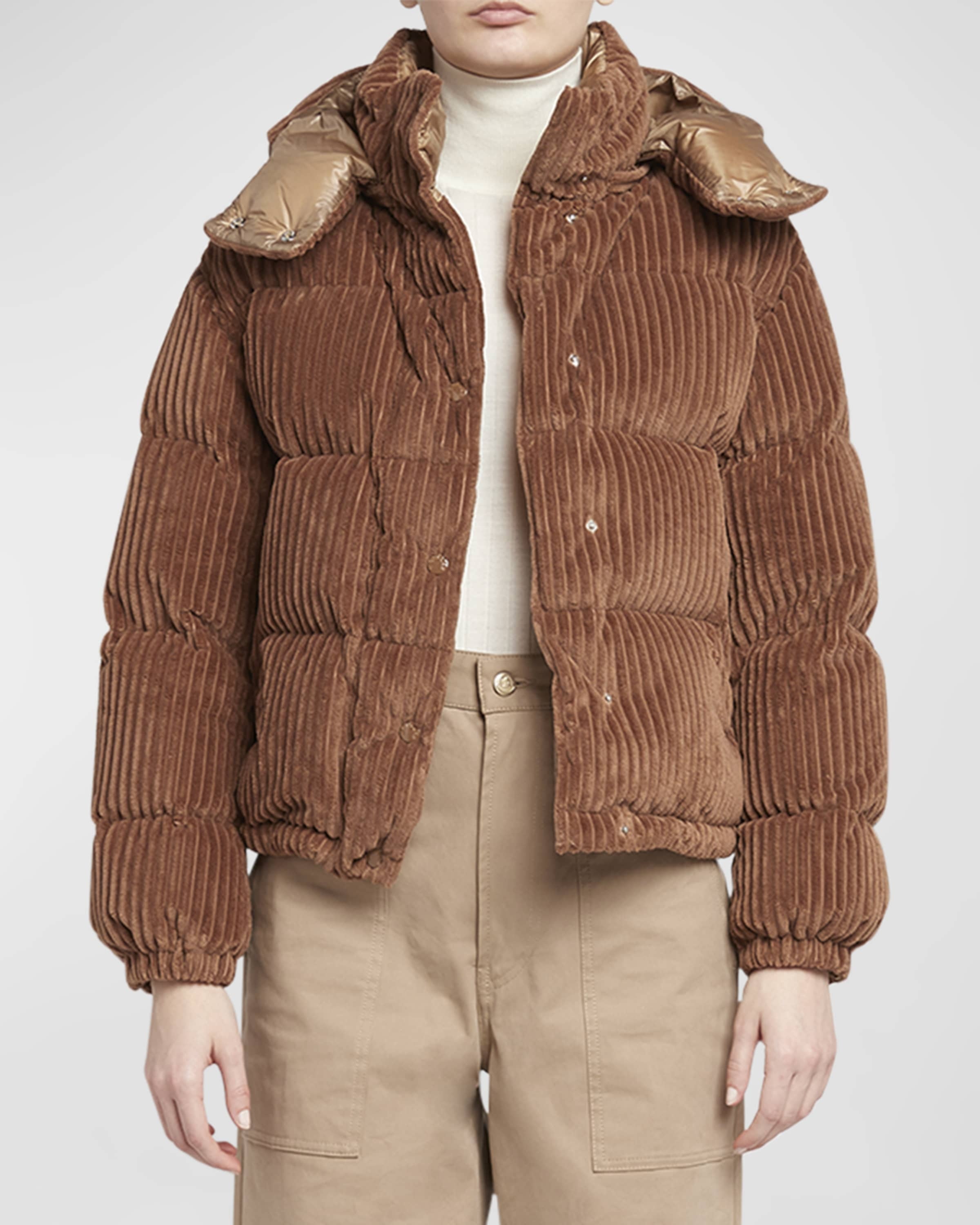Moncler Daos Velvet Corduroy Puffer Jacket | neimanmarcus