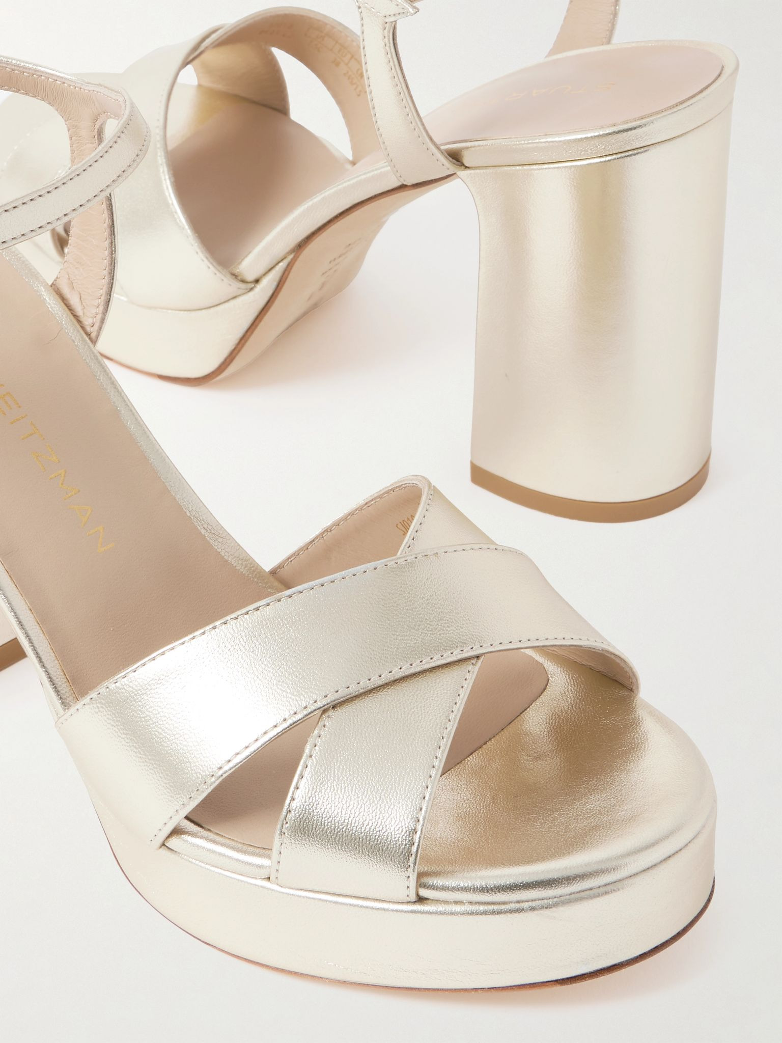 Dayna metallic leather platform sandals Gold - 4