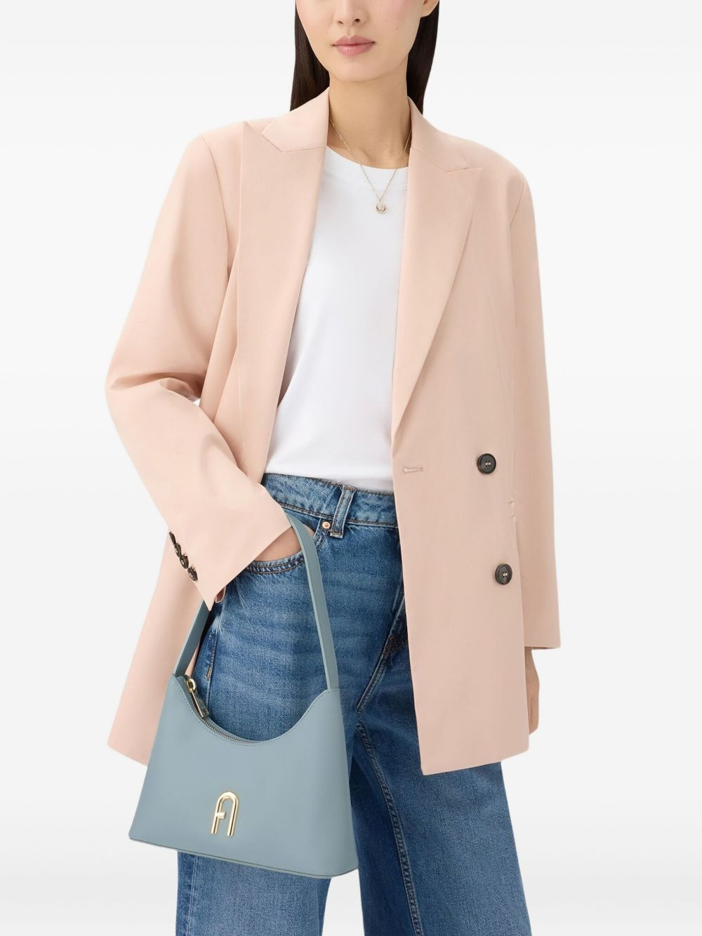 Diamante logo-plaque shoulder bag - 2