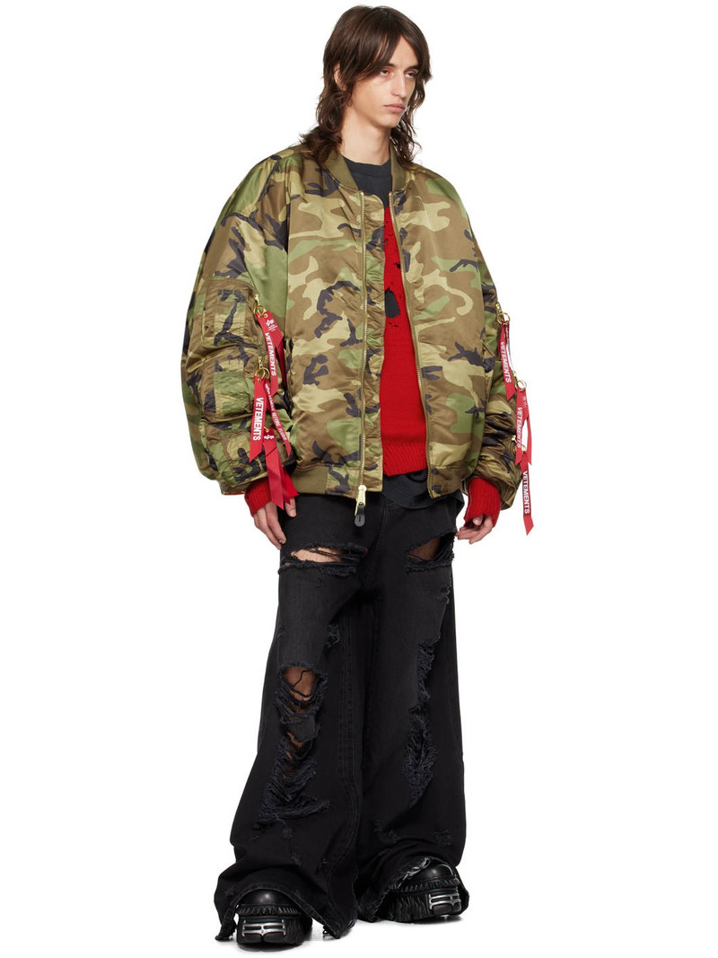 VETEMENTS Black Ripped Big Shape Jeans outlook