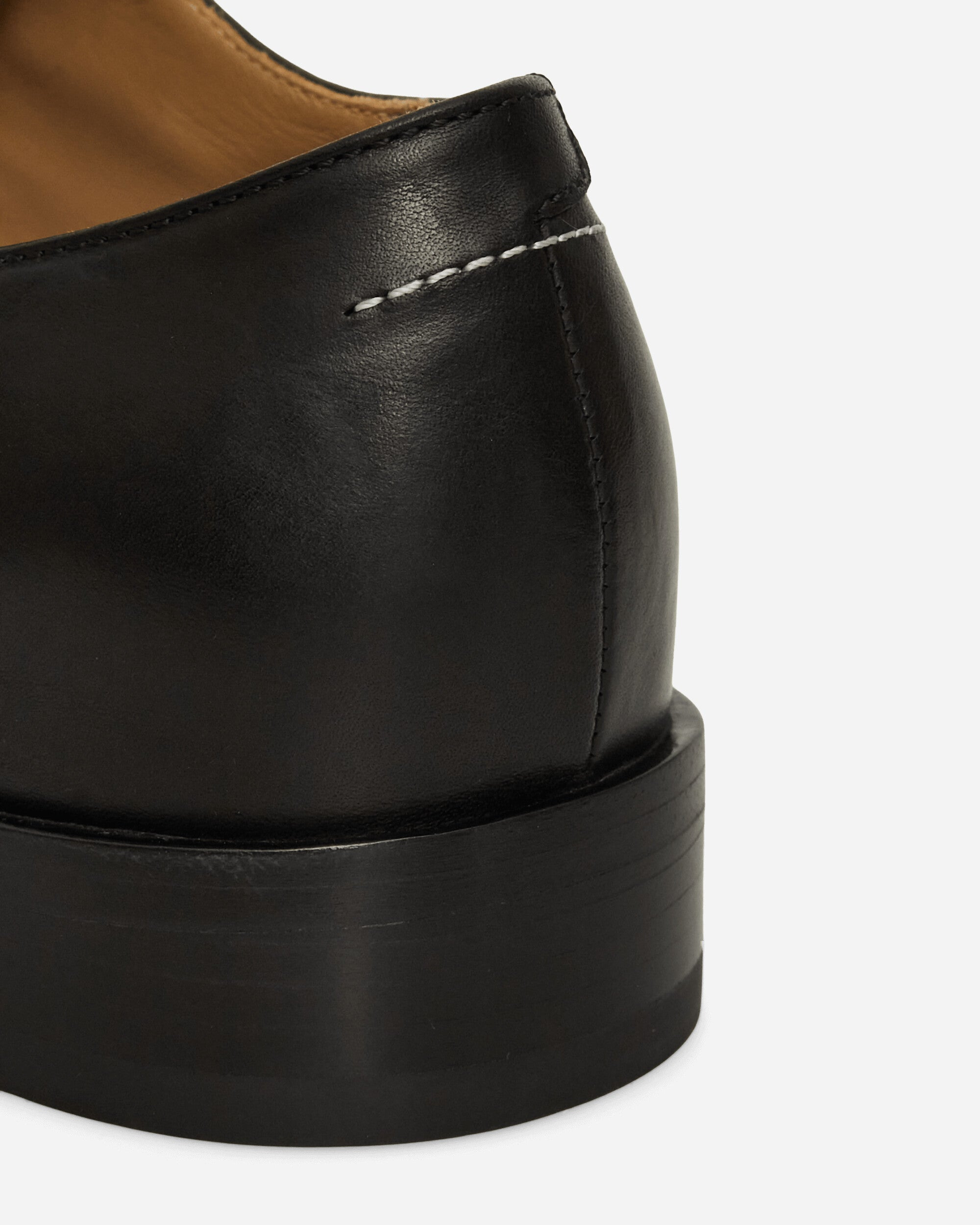 Leather Derby Shoes Black - 6