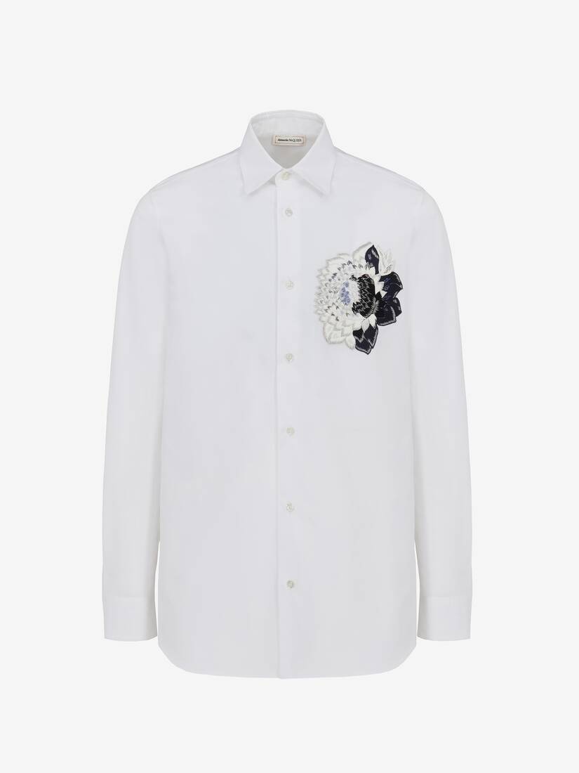 Men's Dutch Flower Casual Shirt in Optic White - 1