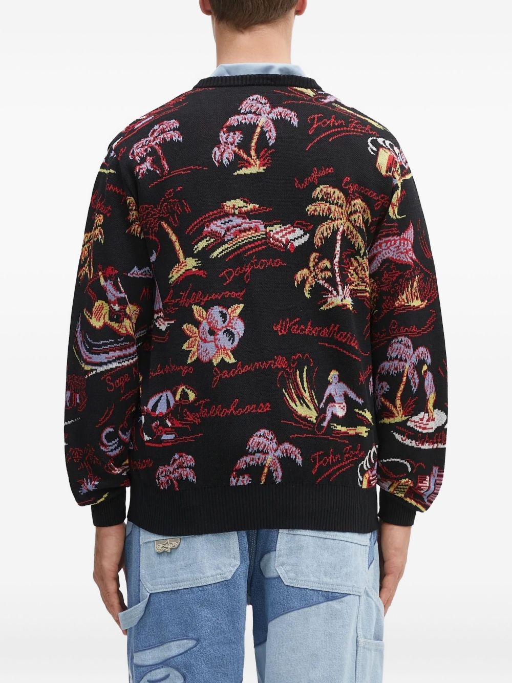 tropical-pattern cardigan - 4
