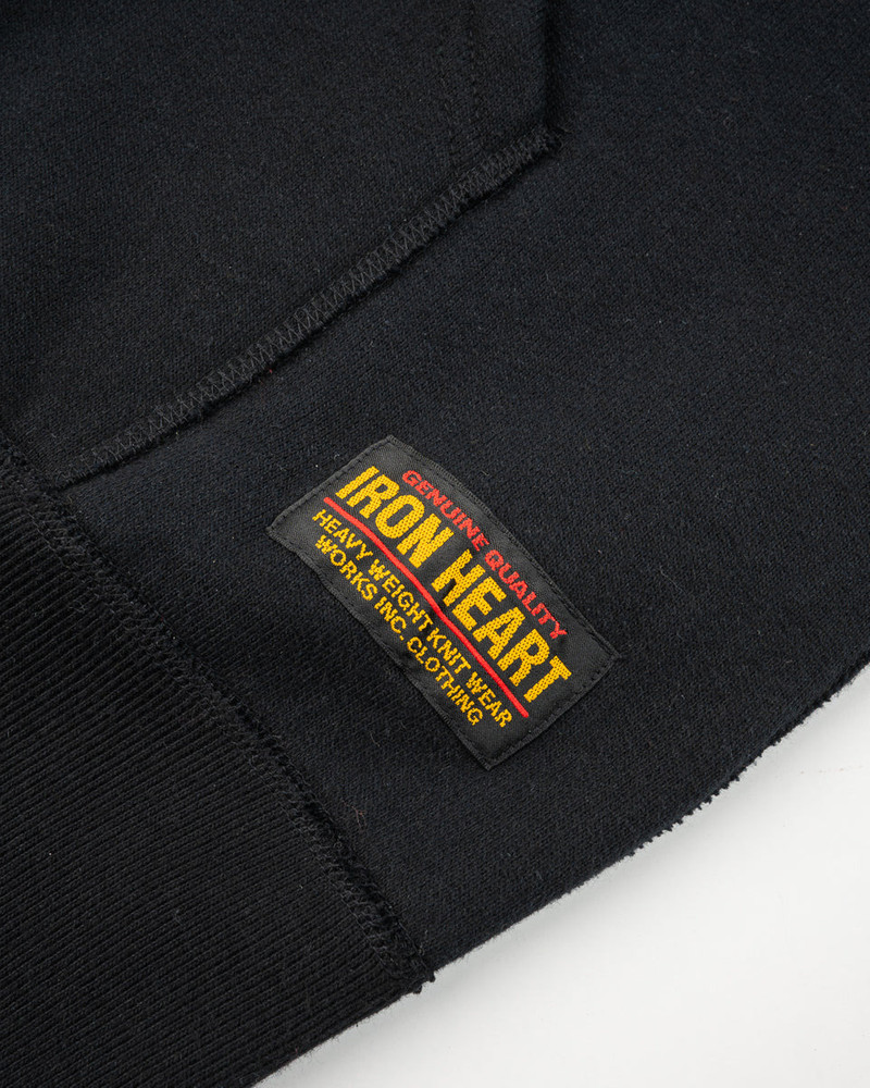 IHSW-79-BLK PRINTED 14OZ ULTRA HEAVYWEIGHT LOOPWHEEL COTTON HOODIE - BLACK 9