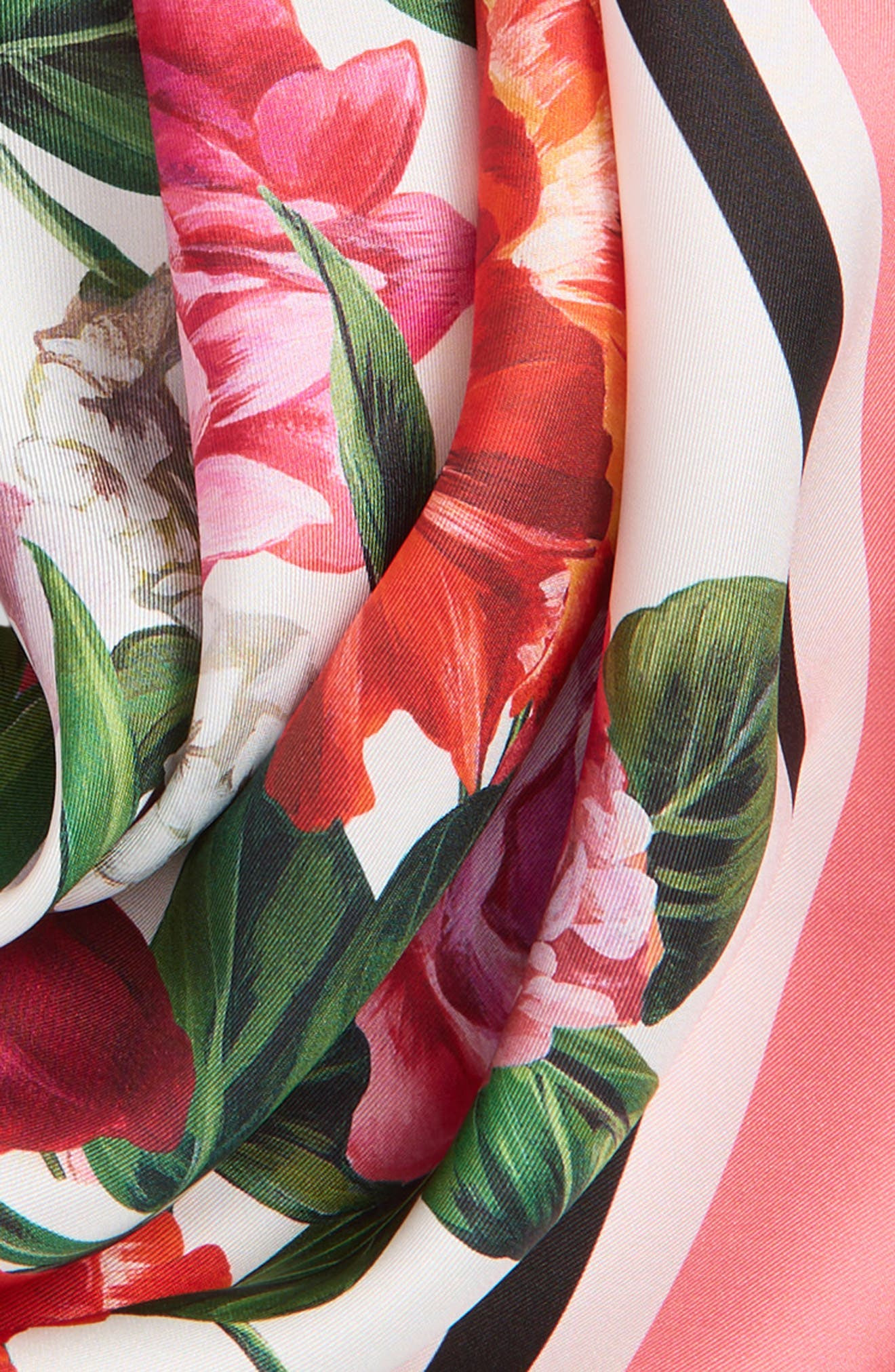 Dolce&Gabbana Rafia Floral Print Silk Scarf in Ha5Qx Fiori Fdo Bco Nat at Nordstrom - 4