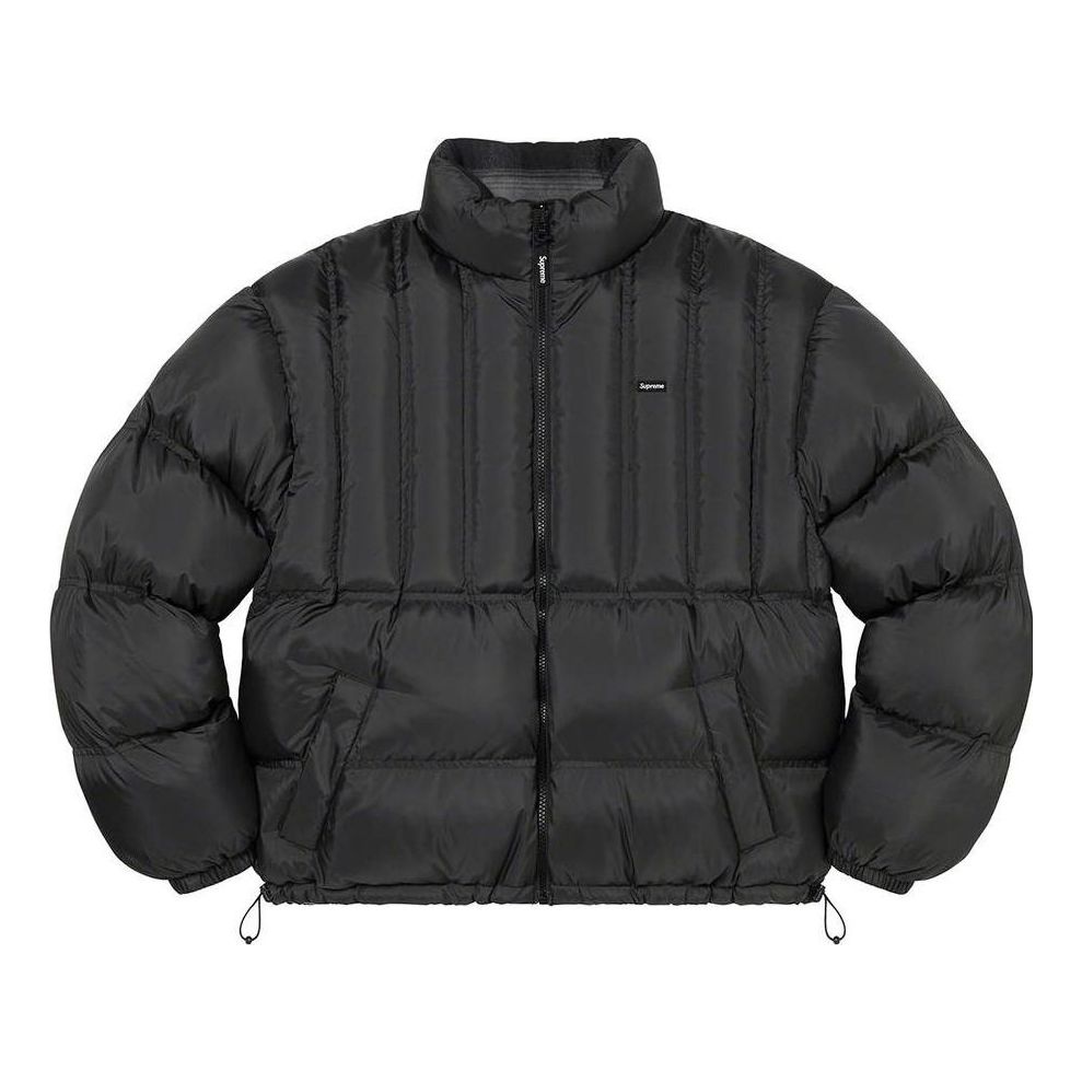 Supreme Supreme Flannel Reversible Puffer Jacket 'Black Grey' SUP-FW22-703  | REVERSIBLE