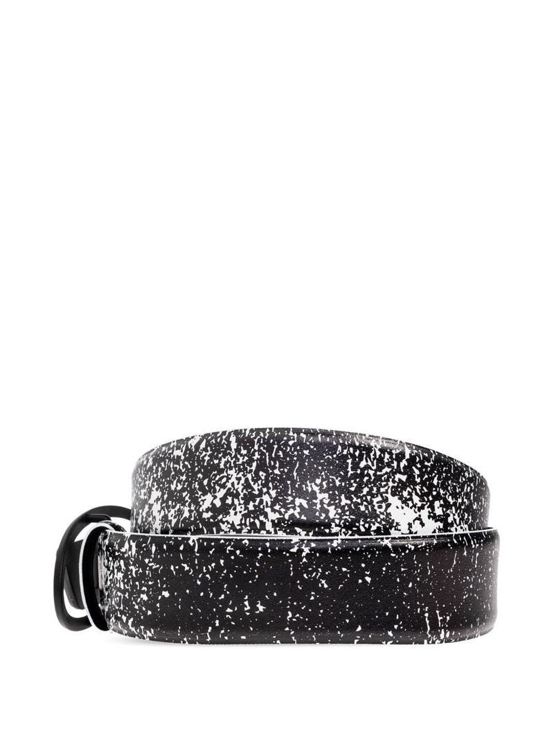 Diesel oval logo speckled leather belt outlook
