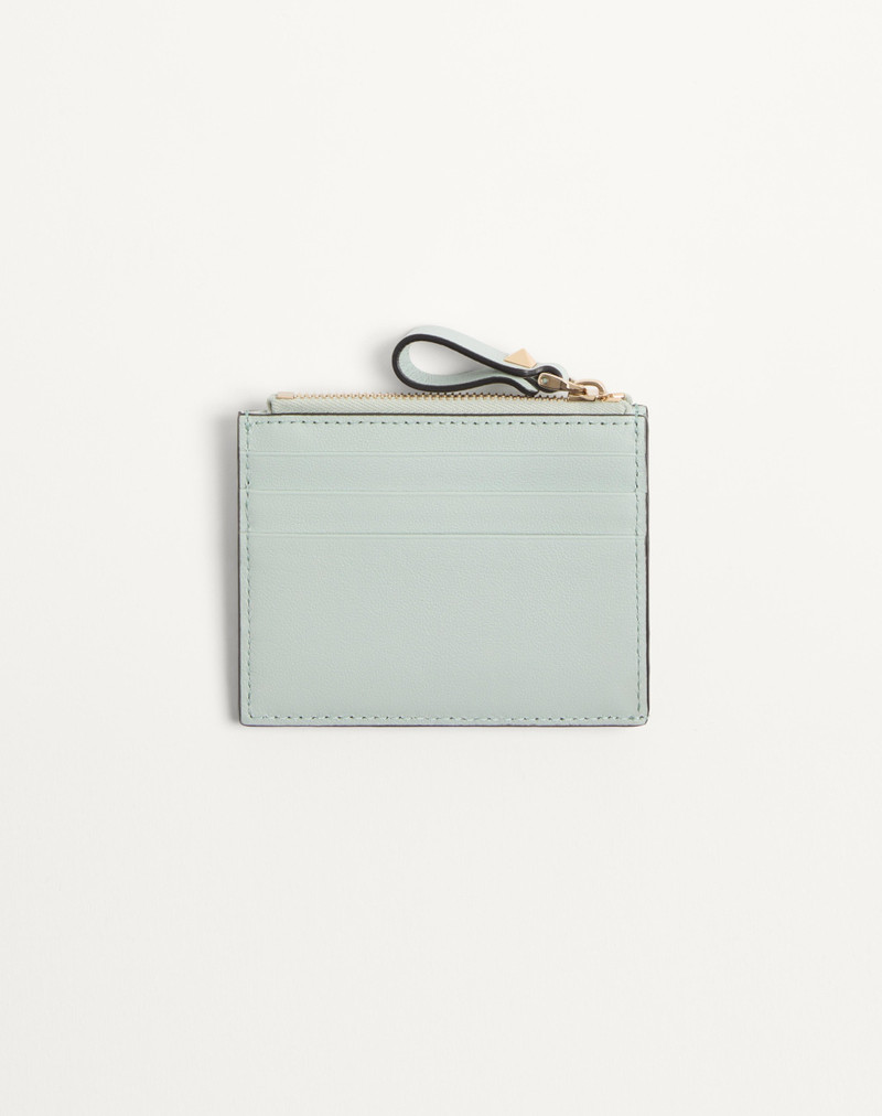 ROCKSTUD CALFSKIN CARDHOLDER WITH ZIPPER 3