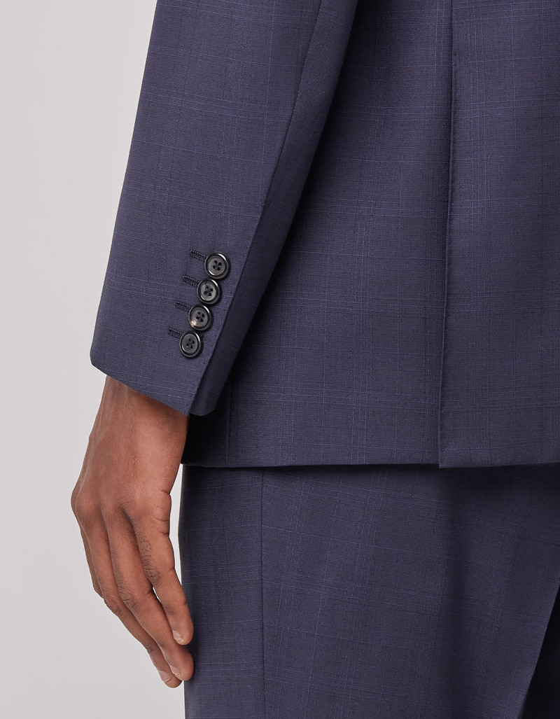 LIGHT BLUE DENIM-EFFECT WOOL REGULAR-FIT SUIT 53