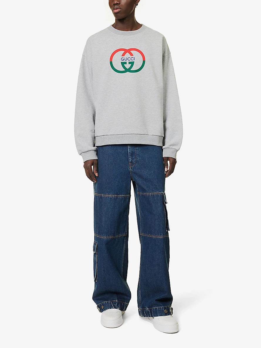 Interlocking G-print crewneck cotton-jersey sweatshirt - 2