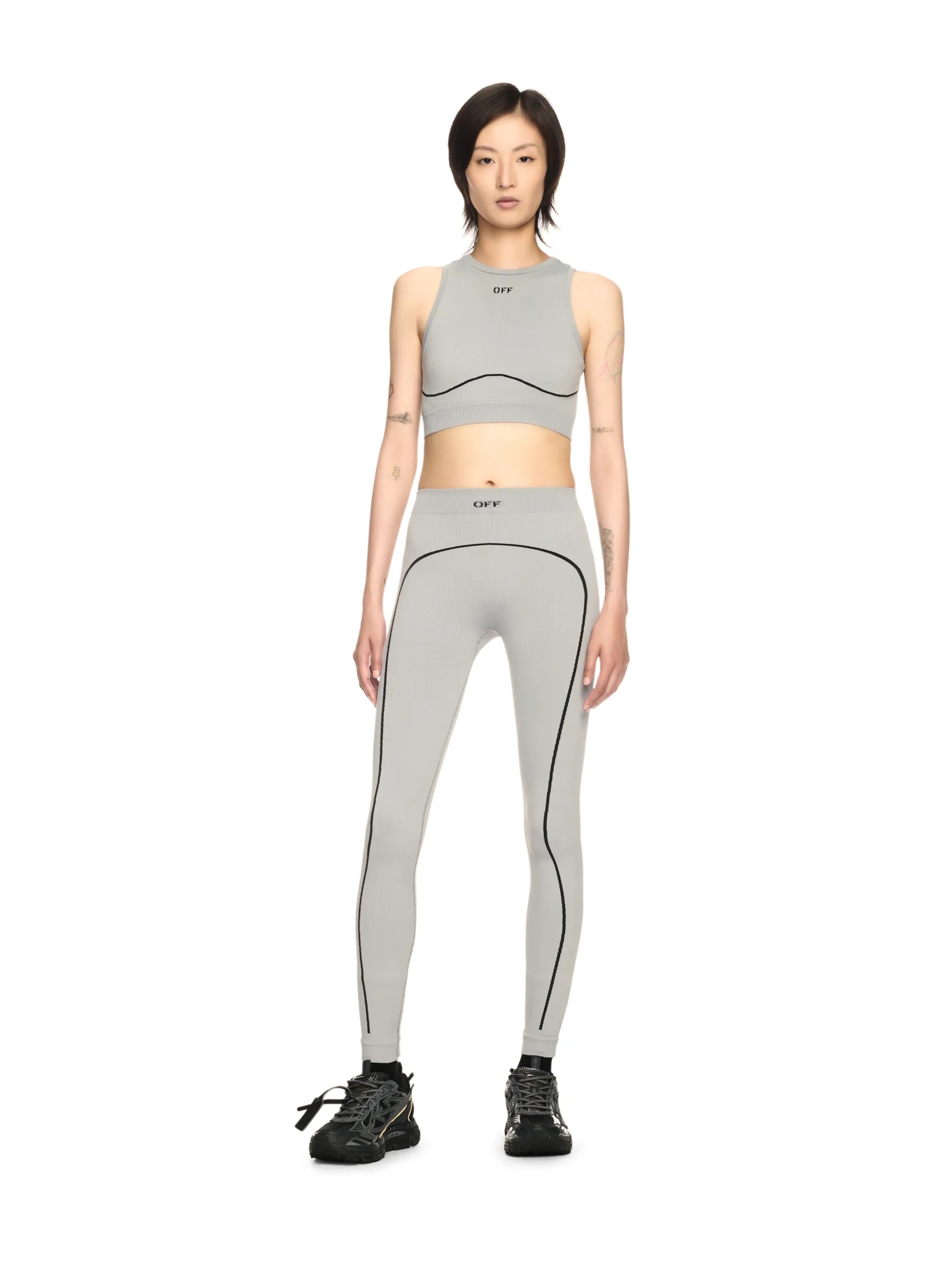 Gray Stamp Seamless Top - 2