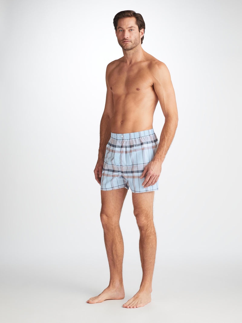 Men's Classic Fit Boxers Barker 38 Cotton Blue - 3