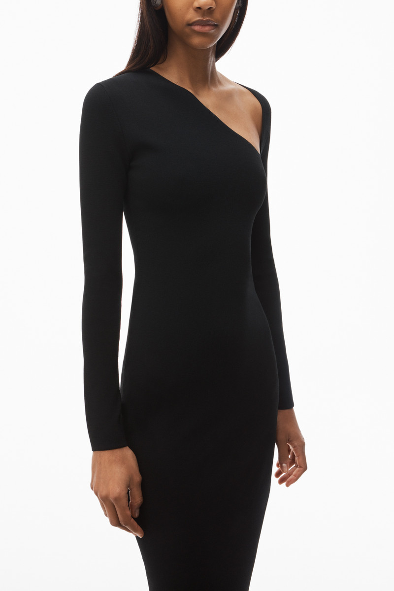 asymmetric long-sleeve bodycon maxi dress 3
