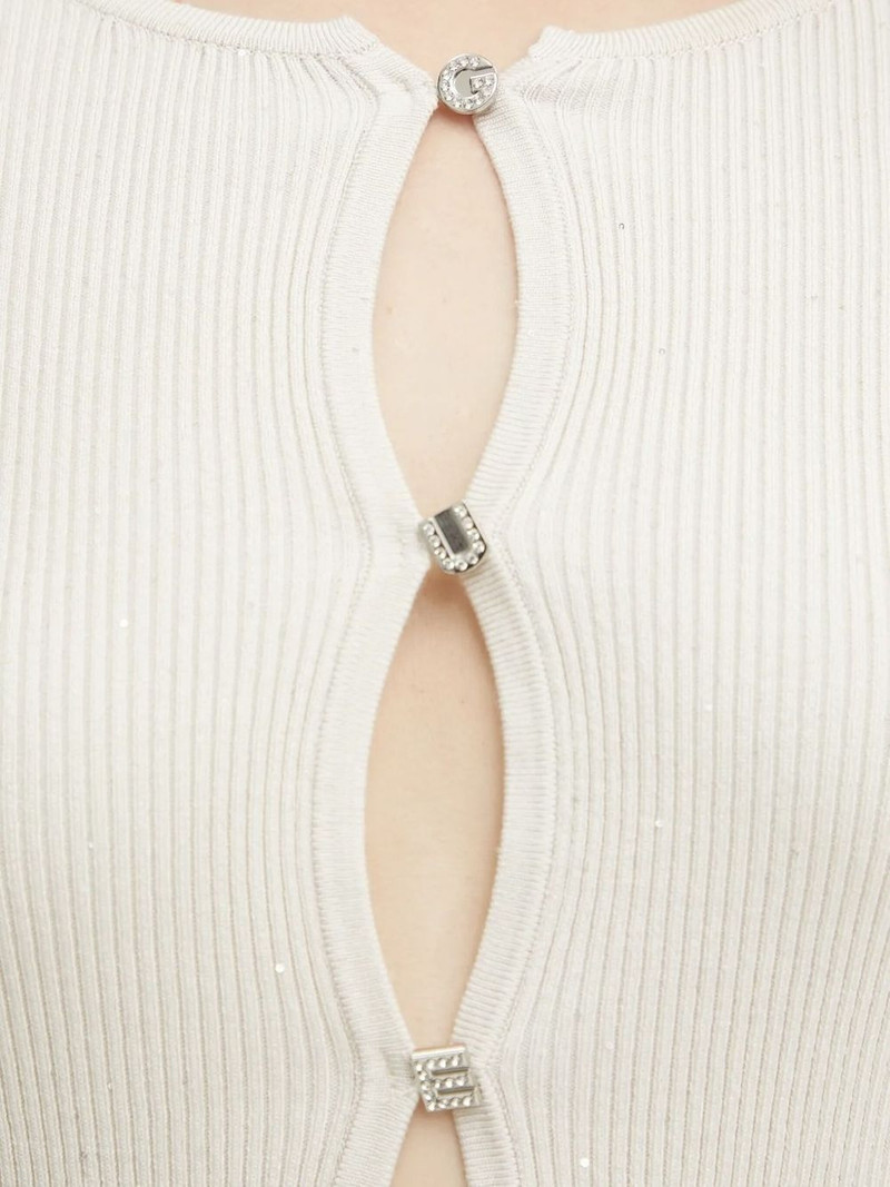 ribbed button-front cardigan 4