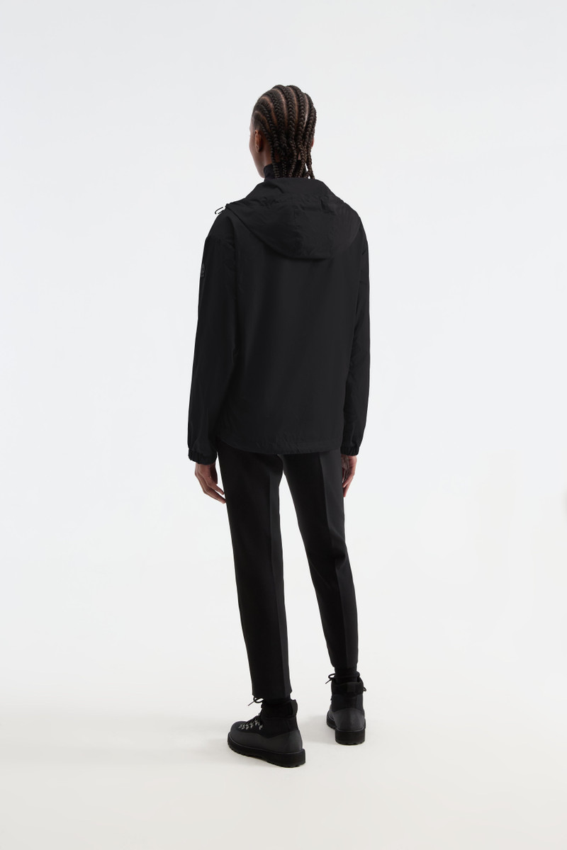 Langley Windbreaker with hood in Black Ripstop 5
