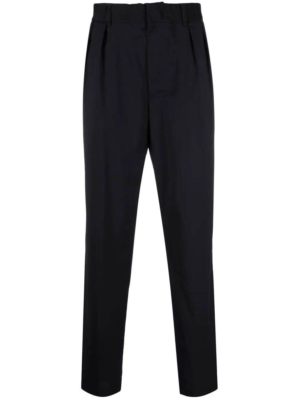 pleated straight-leg trousers - 1