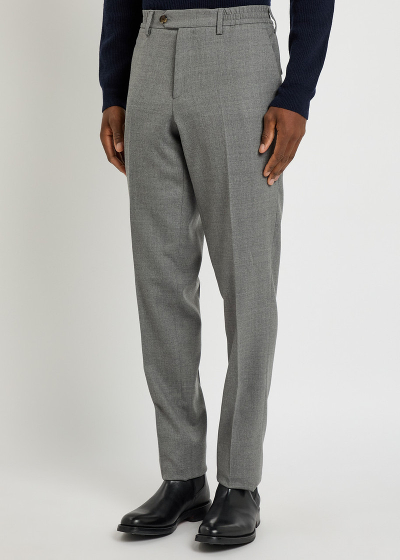 LARDINI Lardini Tapered-leg Stretch-wool Trousers outlook