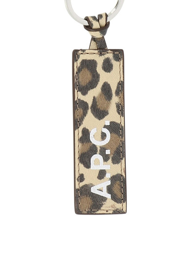 A.P.C. Leopard-Print Key Ring Key Holders & Charms Beige outlook