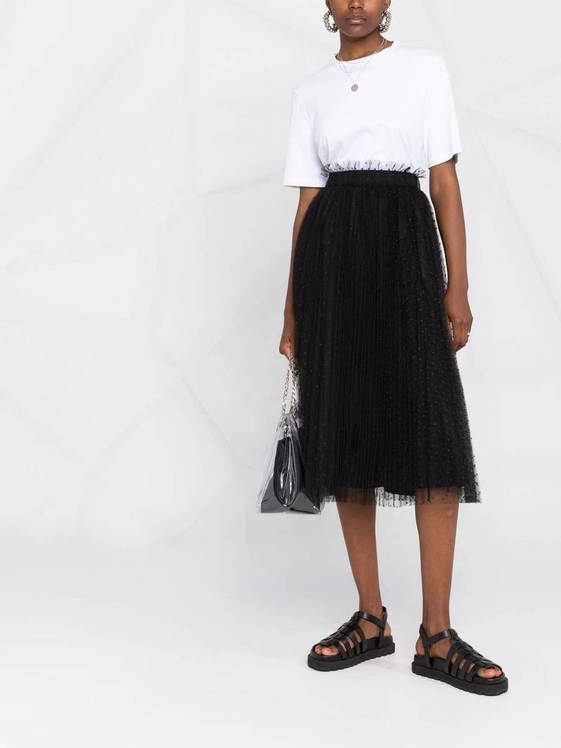 REDValentino pleated point d’esprit tulle skirt outlook
