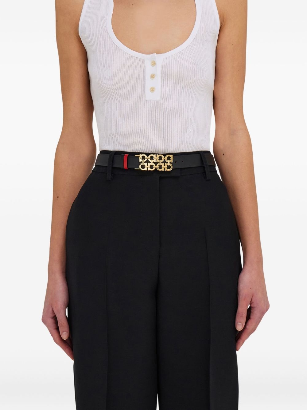 reversible adjustable Gancini belt - 3