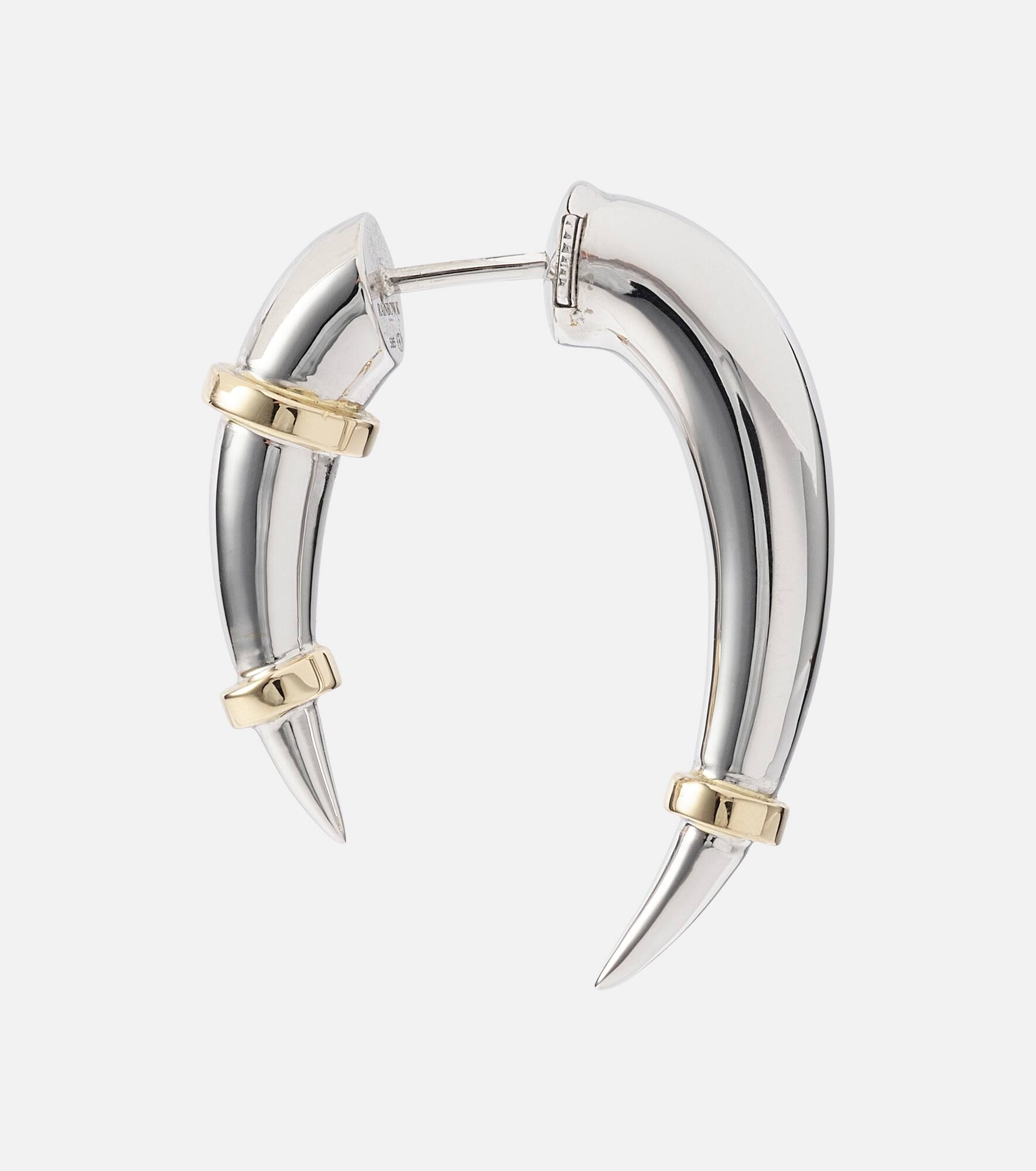 Horn 14kt white gold single earring - 4
