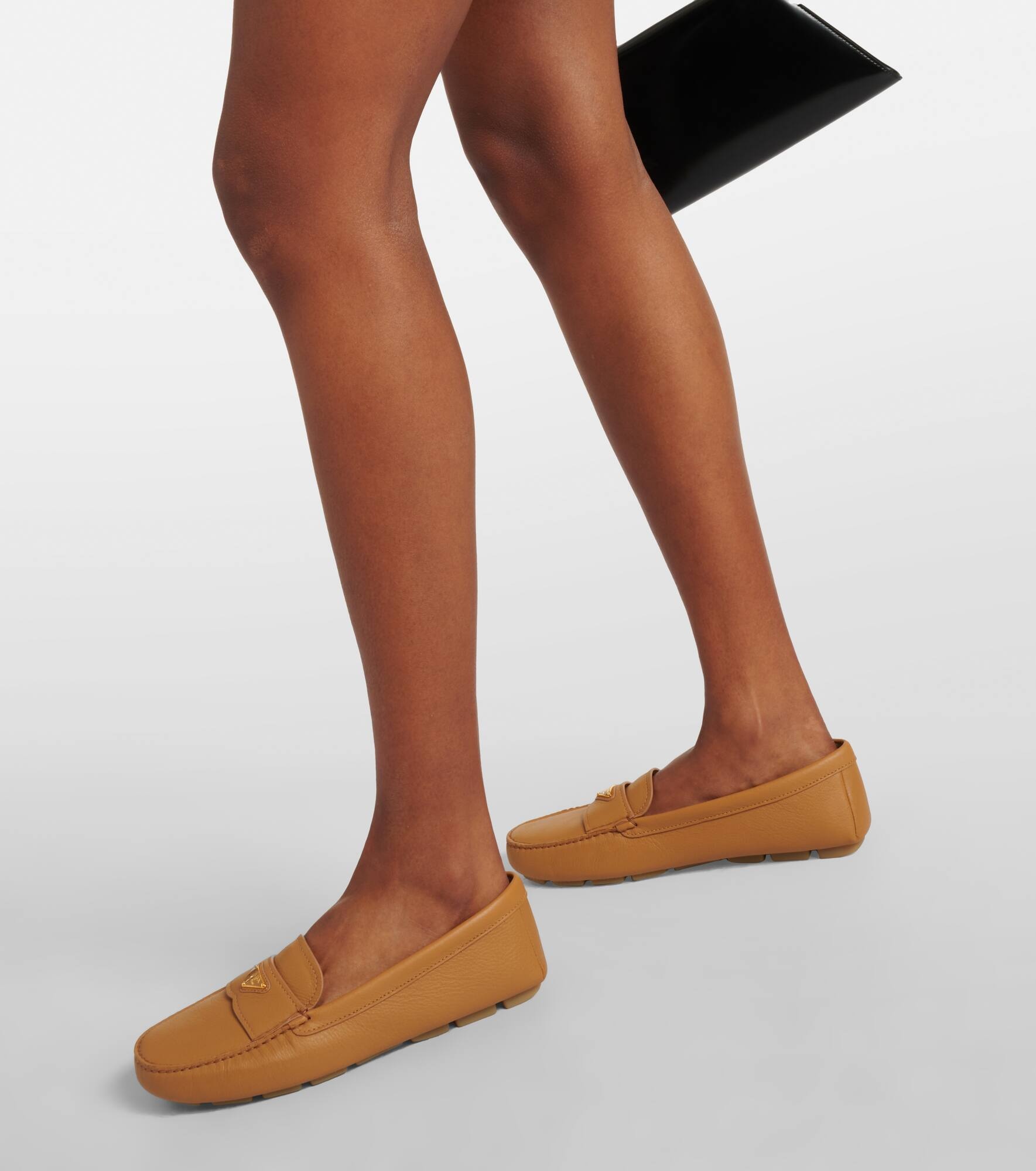 Logo leather moccasins - 4