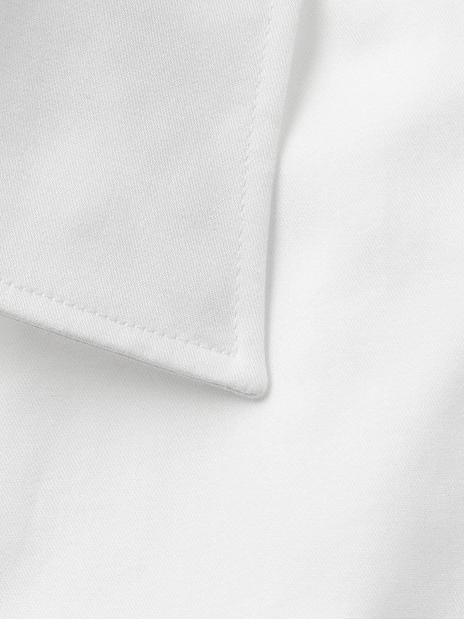 Cutaway-Collar Double-Cuff Cotton-Twill Shirt White - 4