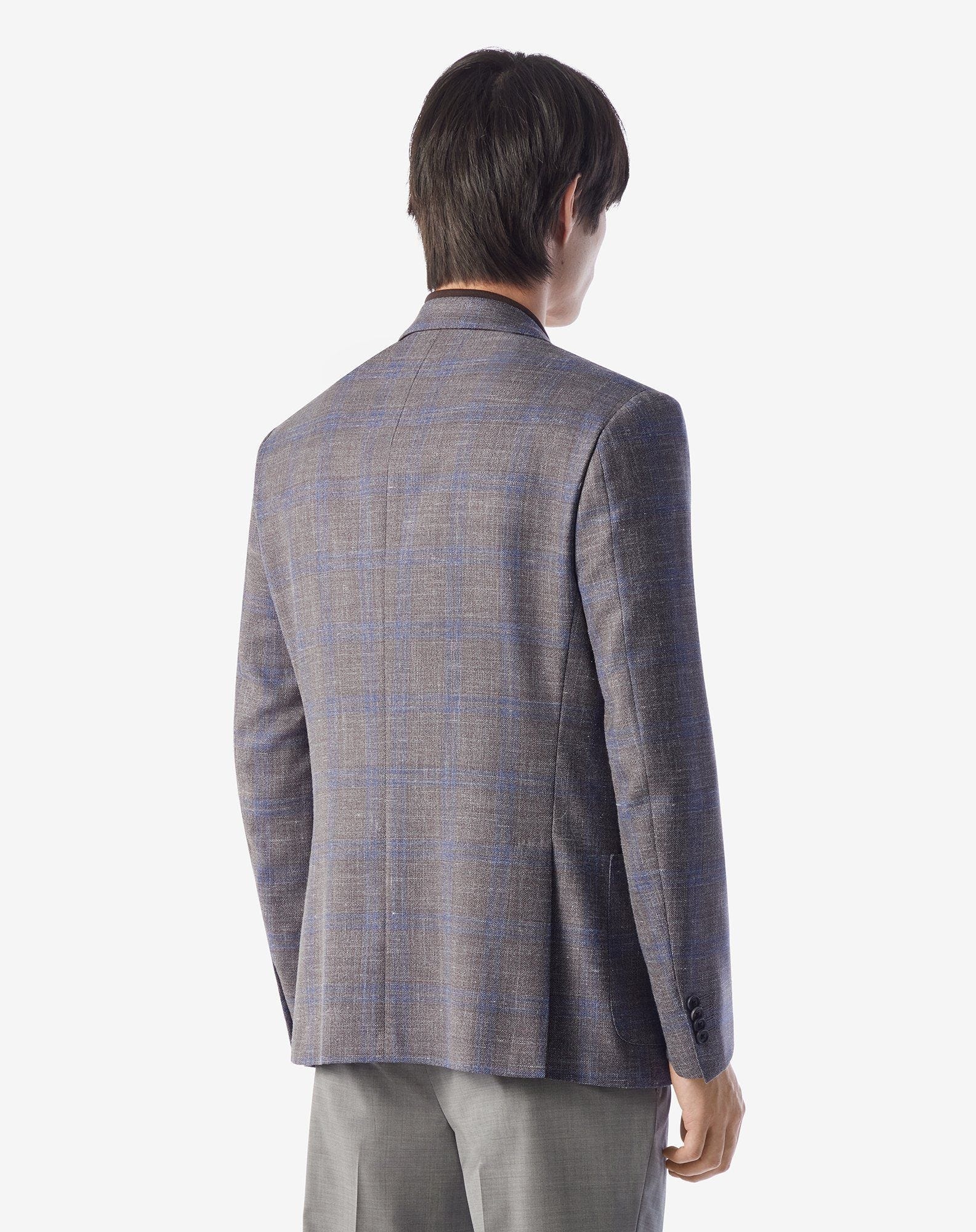 Denim-colored wool, silk and linen suit - 3