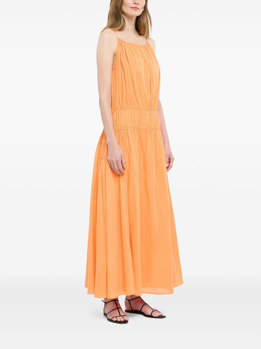 gathered scoop-back dress - 3