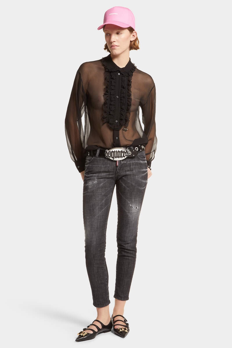 BLACK EASY WASH MEDIUM WAIST JENNIFER JEANS - 3