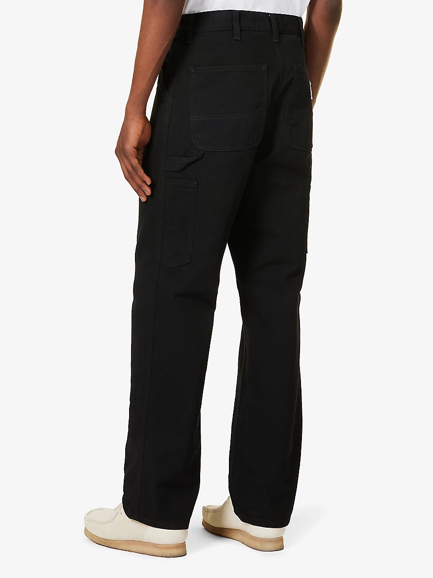 Single Knee straight-leg relaxed-fit organic-cotton trousers - 4