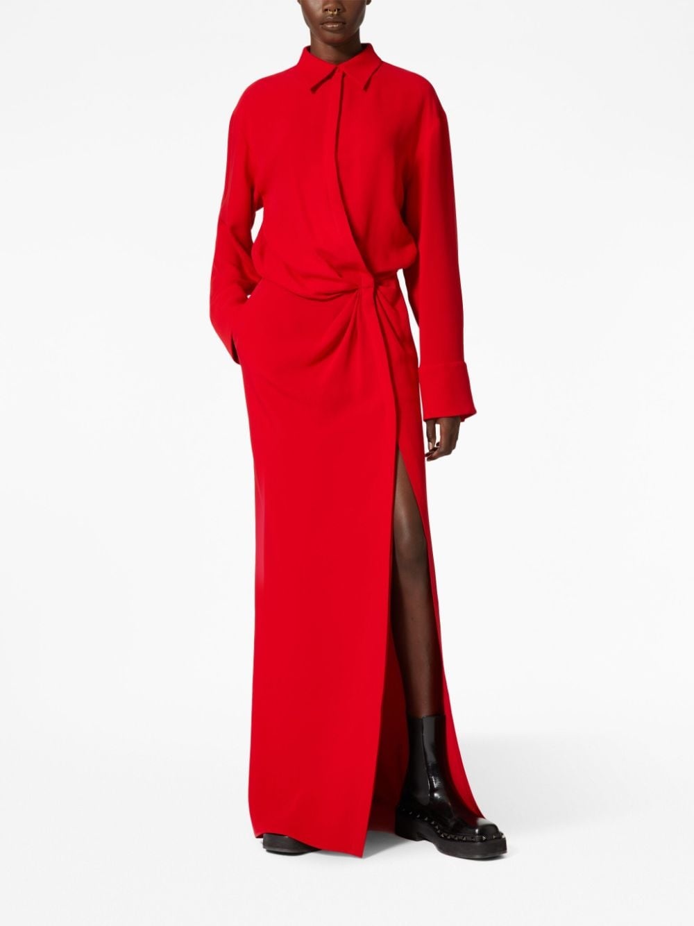 Valentino Garavani silk train shirtdress - Red