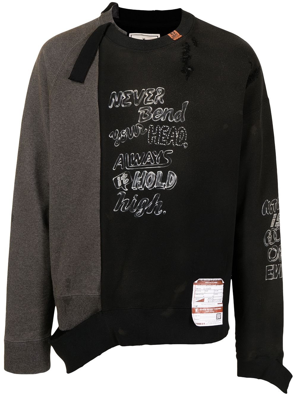 cotton distressed-effect sweatshirt - 1