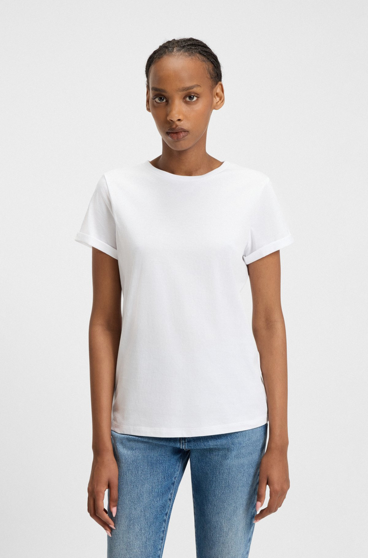 RELAXED FIT T-SHIRT IN COTTON WITH CUT-LOGO PRINT - 2