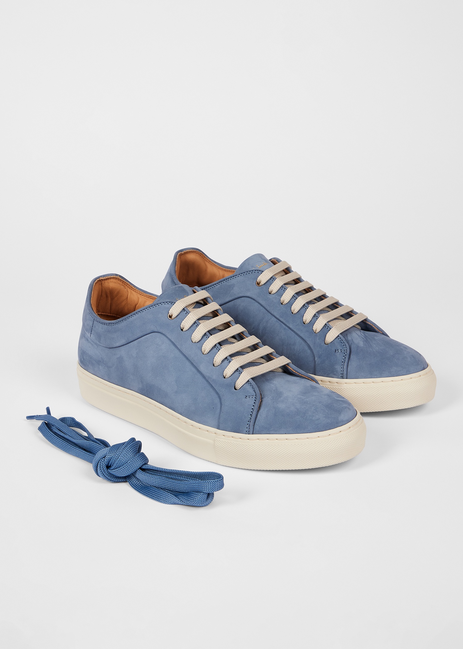 Light Blue Nubuck 'Basso' Trainers - 2