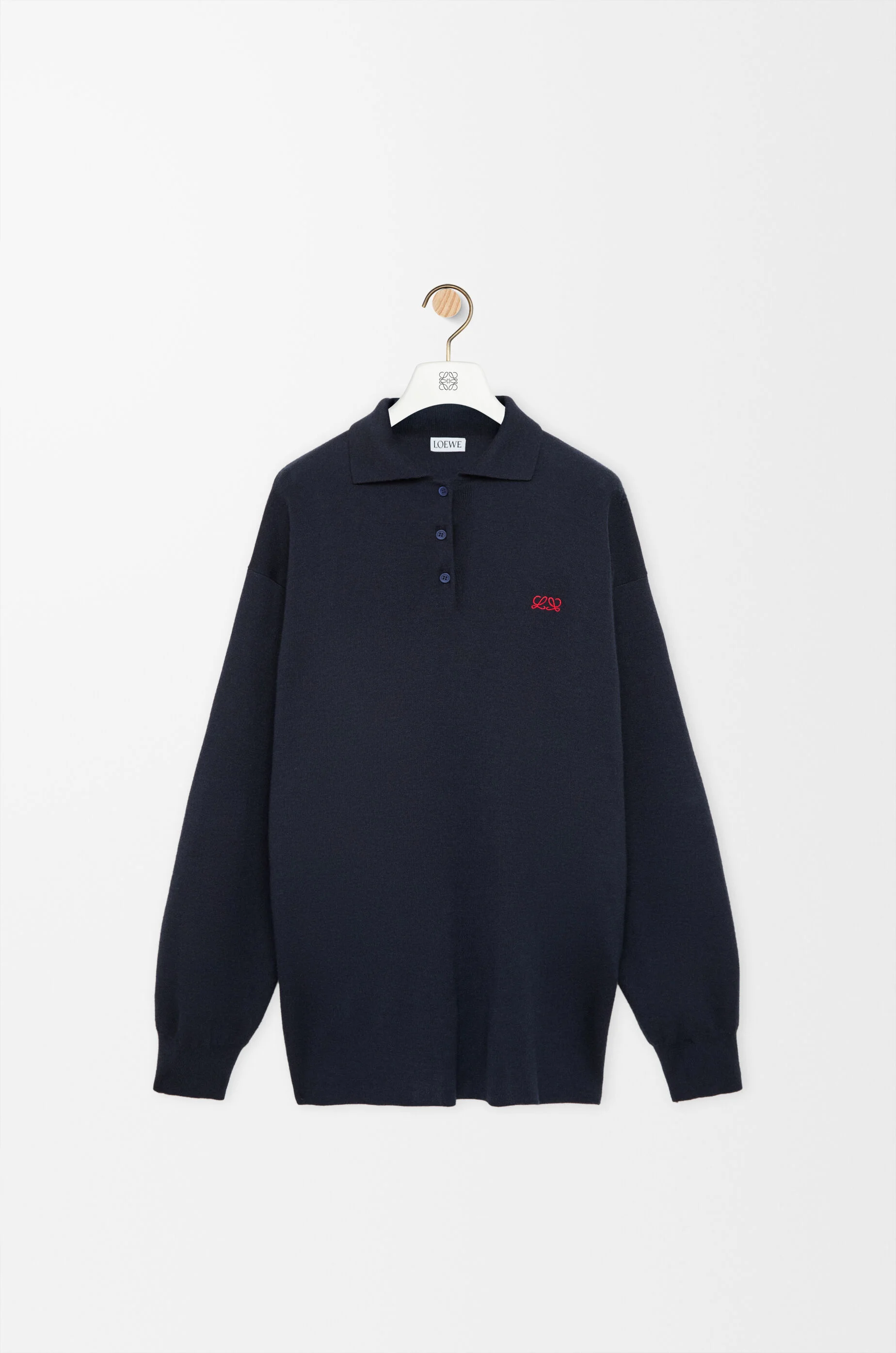 Polo sweater in cashmere and silk blend - 1
