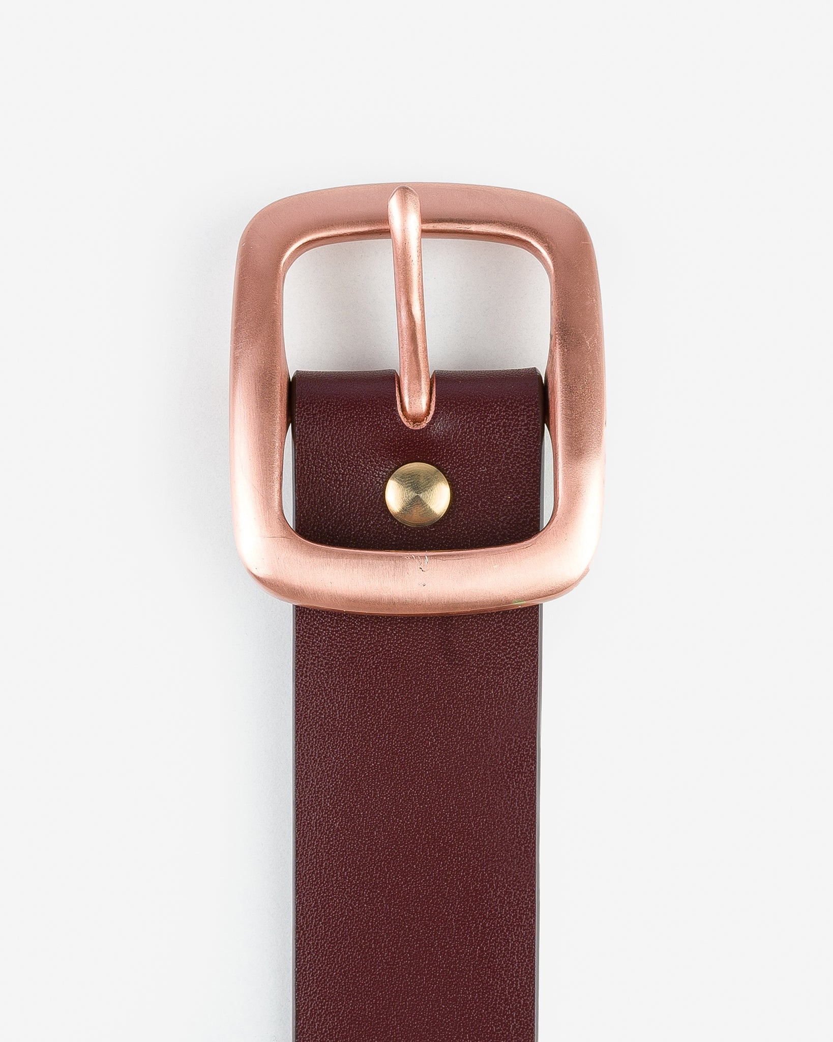 OGL-BELT-FULL-COP-BRN OGL Single Prong Copper Garrison Buckle Leather Belt - Full Dyed Brown - 2