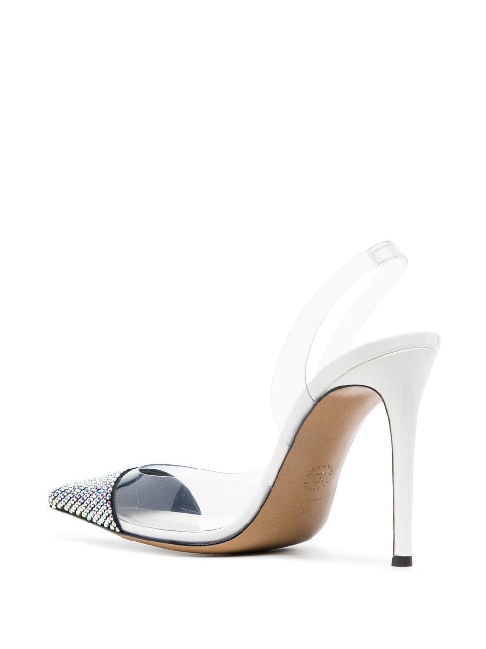Amber Ghost 100mm crystal-embellished stiletto pumps - 3