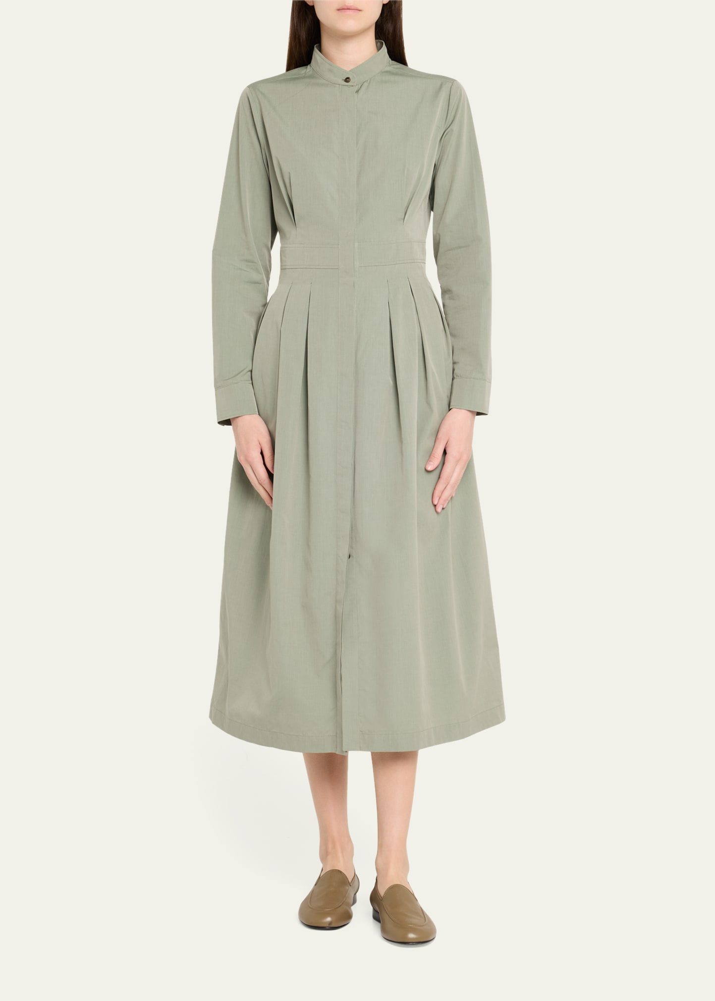 Pavia Pleated Cotton Midi Dress - 2