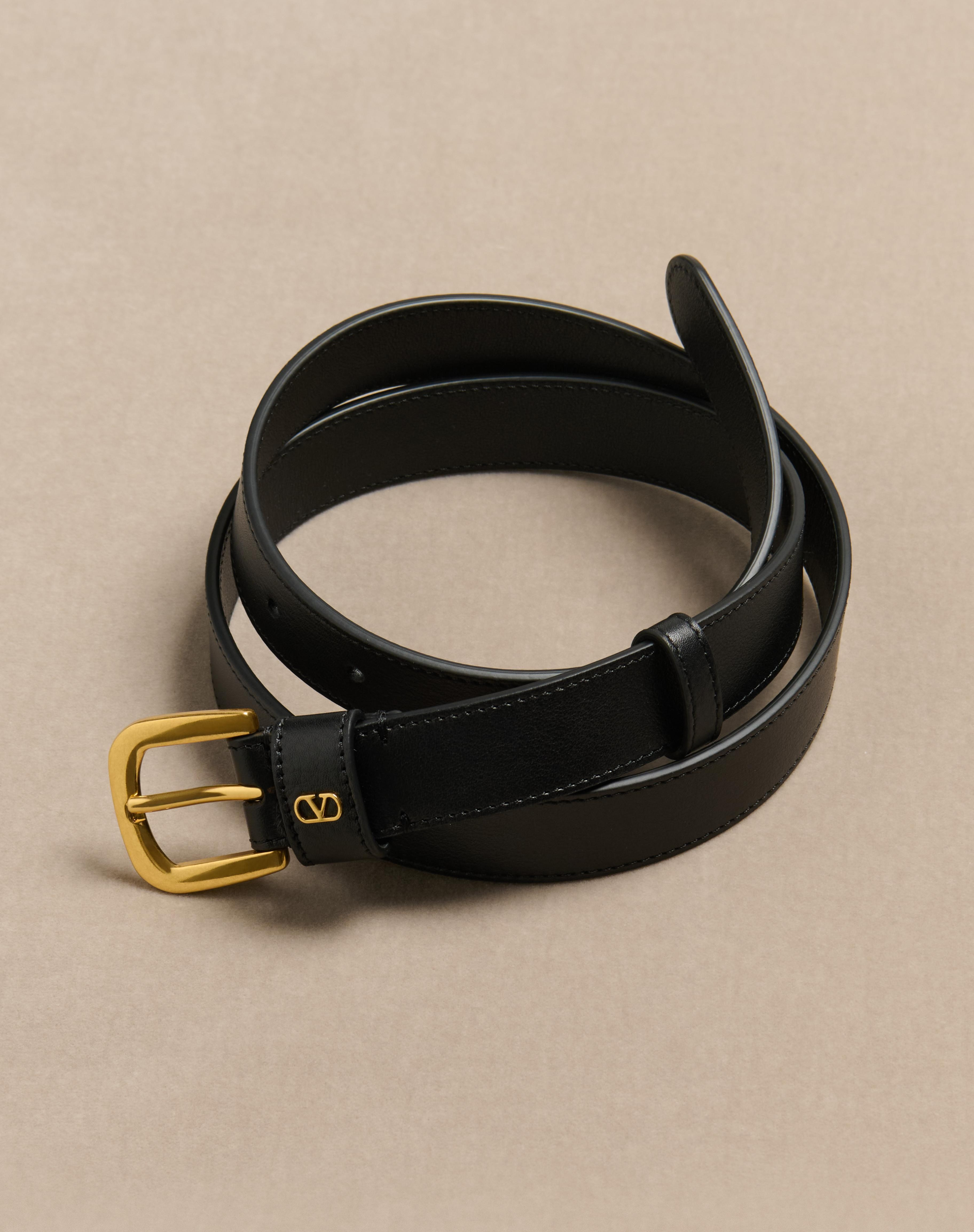 VLOGO SIGNATURE BELT IN SHINY CALFSKIN 25 MM - 4