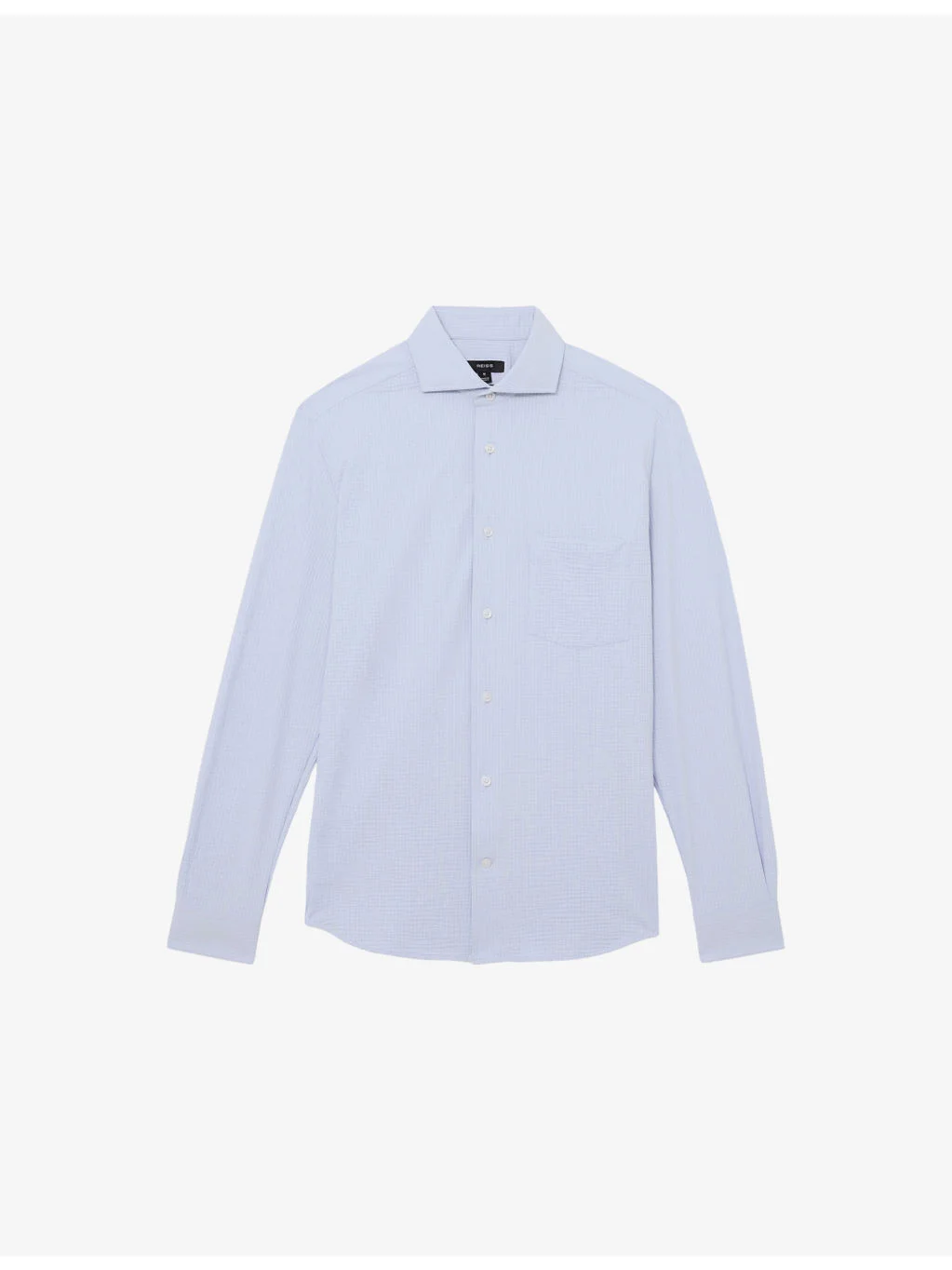 Solarko Cutaway-Collar Stretch-Woven Seersucker Shirt - 1