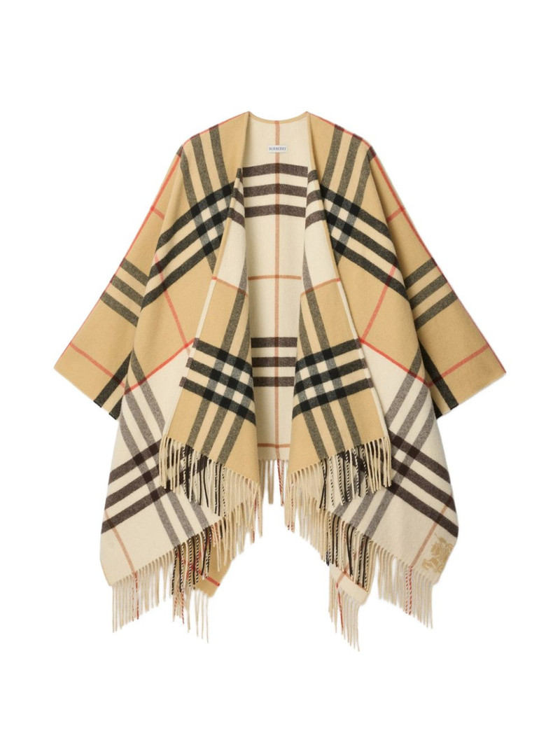checked fringed cape 1