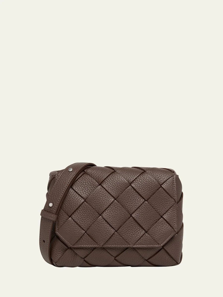 Men's Small Intreccio Leather Crossbody Bag - 1